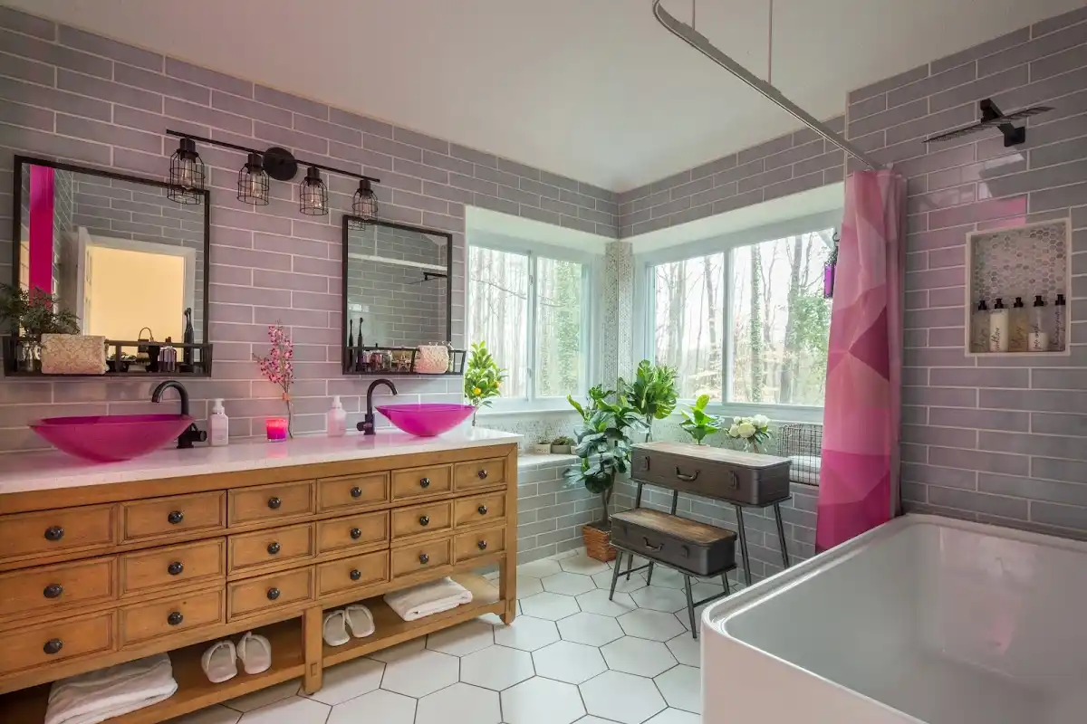 Bathroom renovation after water damage restoration in Keller